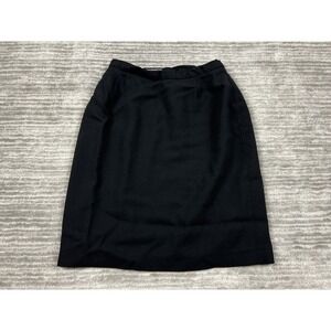 Vintage Liz‎ Claiborne Collections Skirt Womens 10 Black Wool Lined Casual